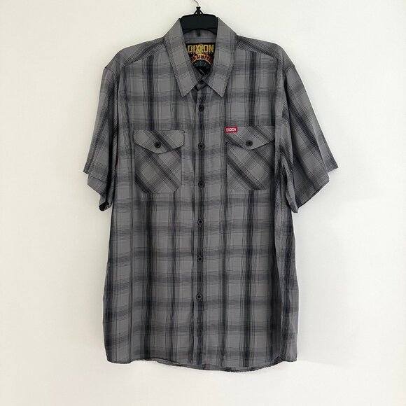 Dixxon Mens The Limiter Plaid Button Up Shirt Size Large Short Sleeve Bamboo - Picture 1 of 9